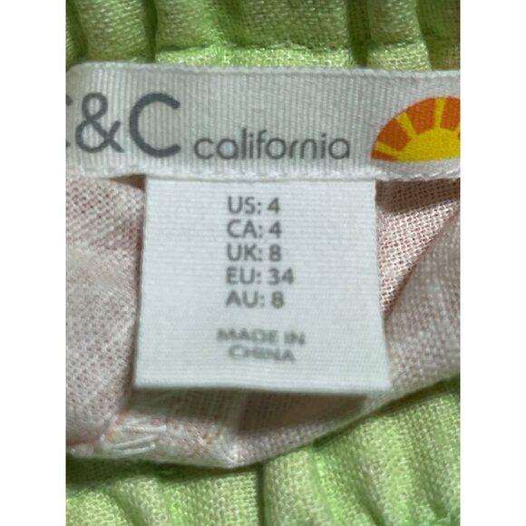 C&C California Womens Drawstring Linen Blend Tropical Print Shorts Sz 4 - Picture 5 of 6